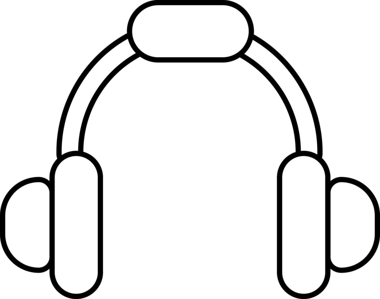 Illustration Of Headphone Icon In Thin Line Art. vector