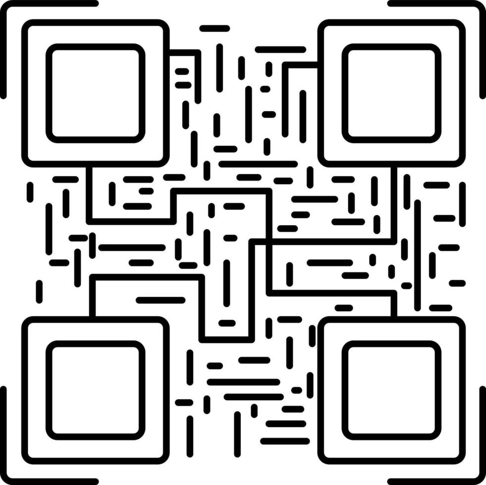 Isolated QR Code Icon In Thin Line Art. vector