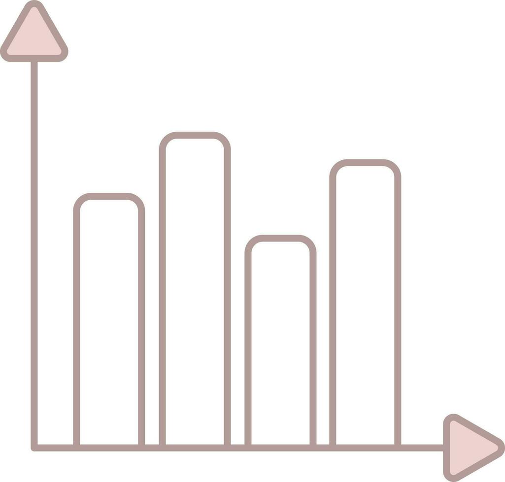 Pink And White Bar Graph Icon or Symbol. vector