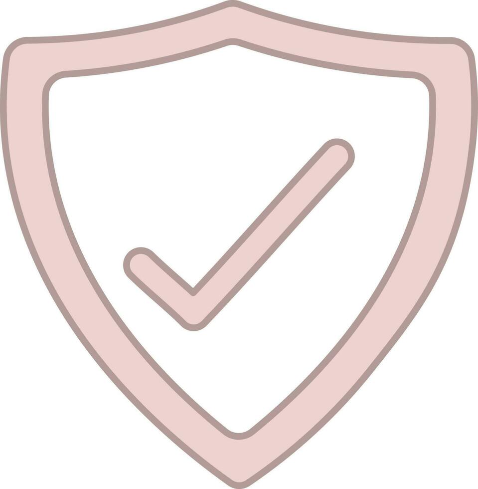 Isolated Approved Shield Icon In Pink And White Color. vector