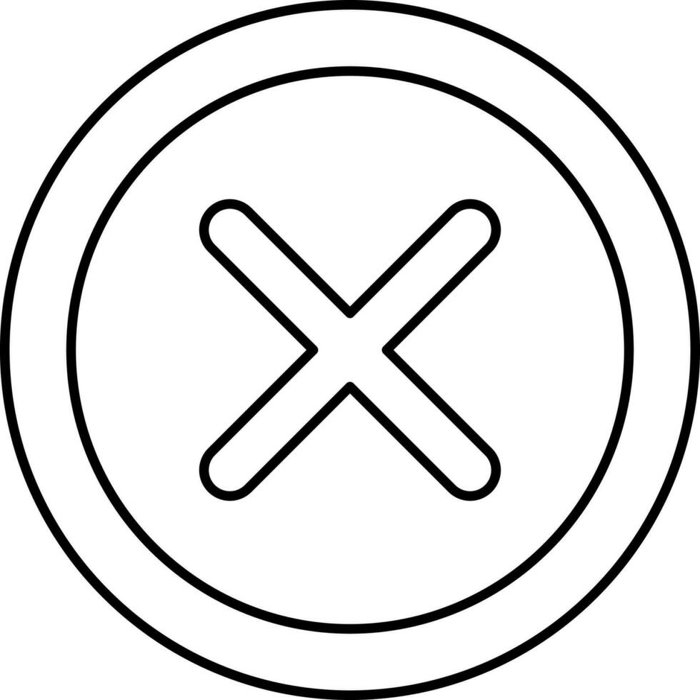 Cross Icon Or Symbol In Outline Style. vector