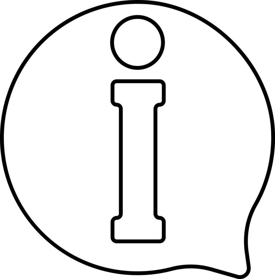 Chat Info Icon Or Symbol In Black Line Art. vector