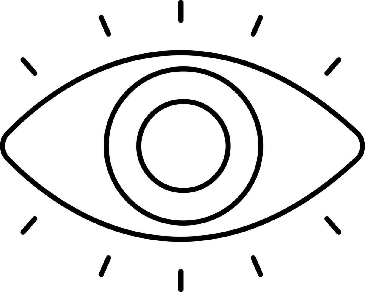 ilustración de ojo icono o símbolo en línea Arte. vector