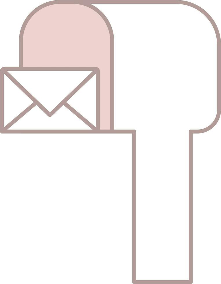 Isolated Mailbox Icon In Pink And White Color. vector