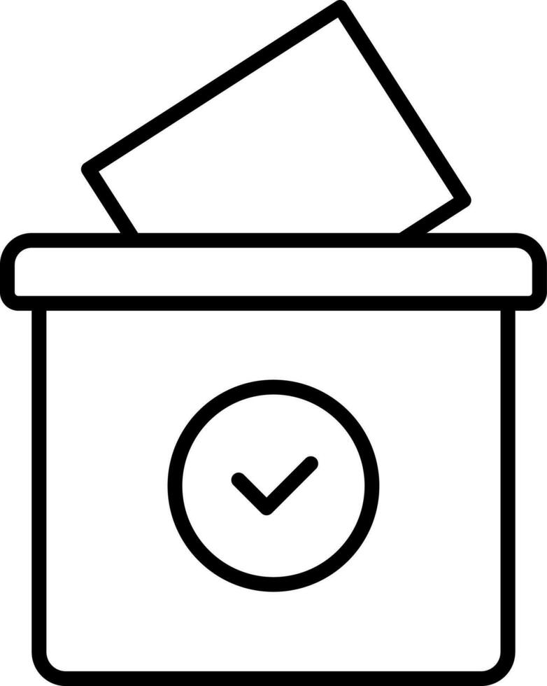 Ballot Box Icon Or Symbol In Stroke Style. vector
