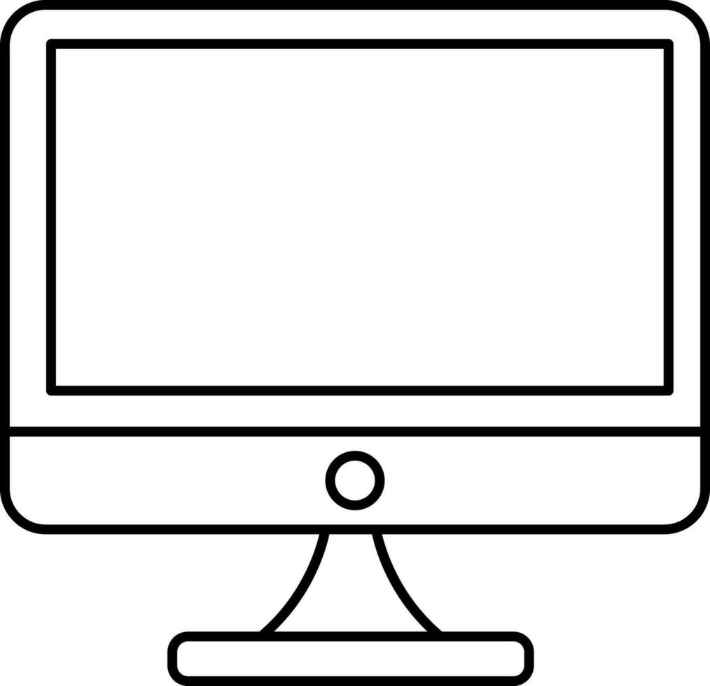 Linear Style Computer Icon Or Symbol. vector