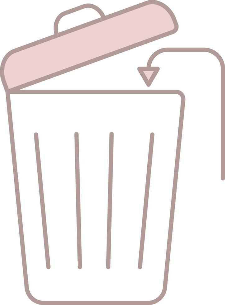 Isolated Dustbin Icon In Pink And White Color. vector