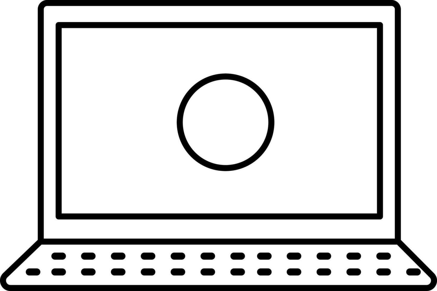 Illustration Of Laptop Icon In Stroke Style. vector