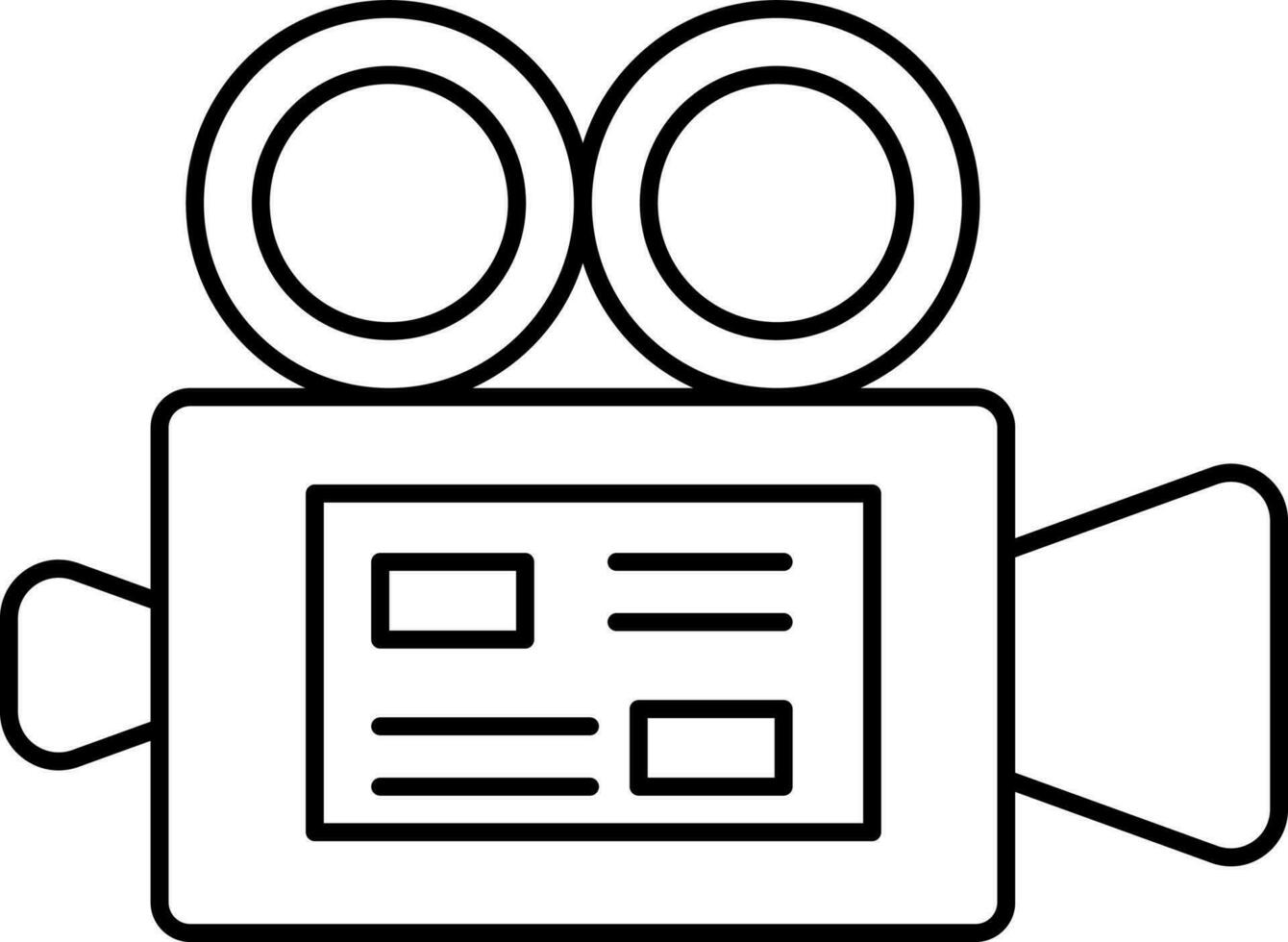 Illustration Of Video Camera Icon In Line Art. vector