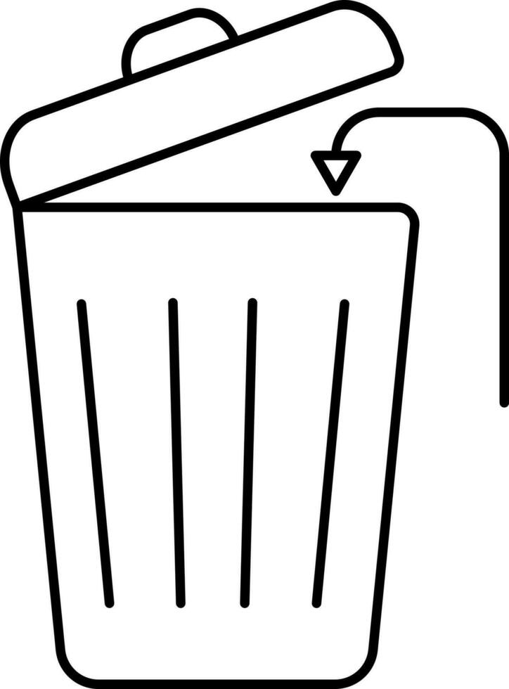 Isolated Dustbin Icon In Outline Style. vector