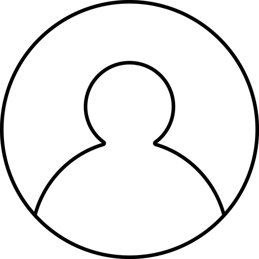 Black Outline Profile Icon Or Symbol. vector