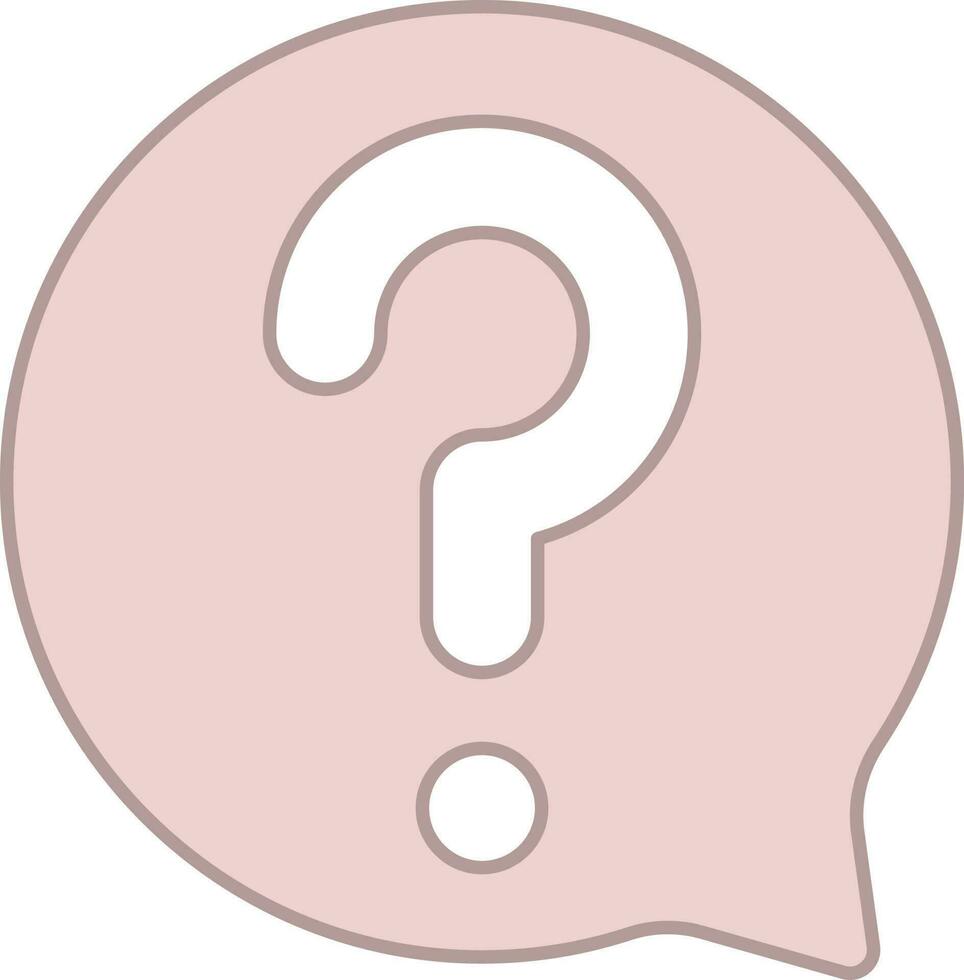 Question Mark Chat Icon In Pink And White Color. vector
