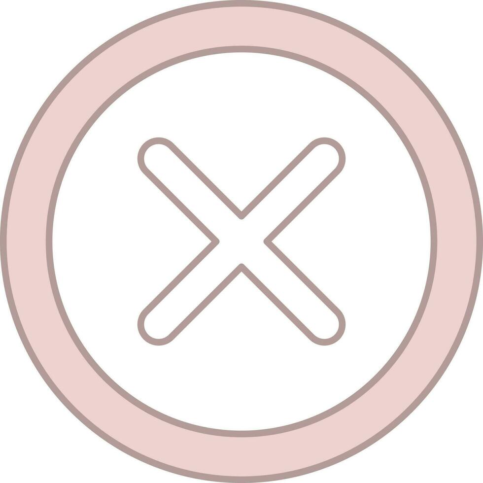 Cross Icon Or Symbol In Pink And White Color. vector