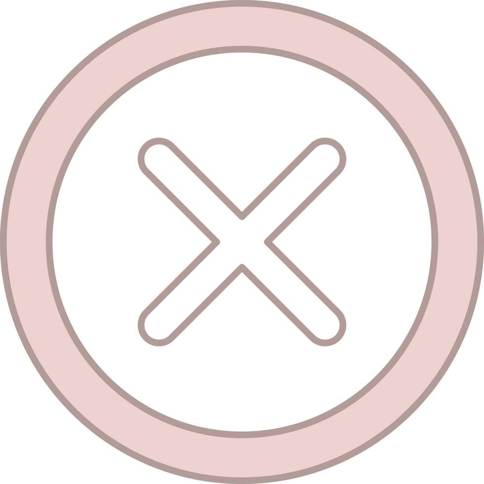 Cross Icon Or Symbol In Pink And White Color. vector