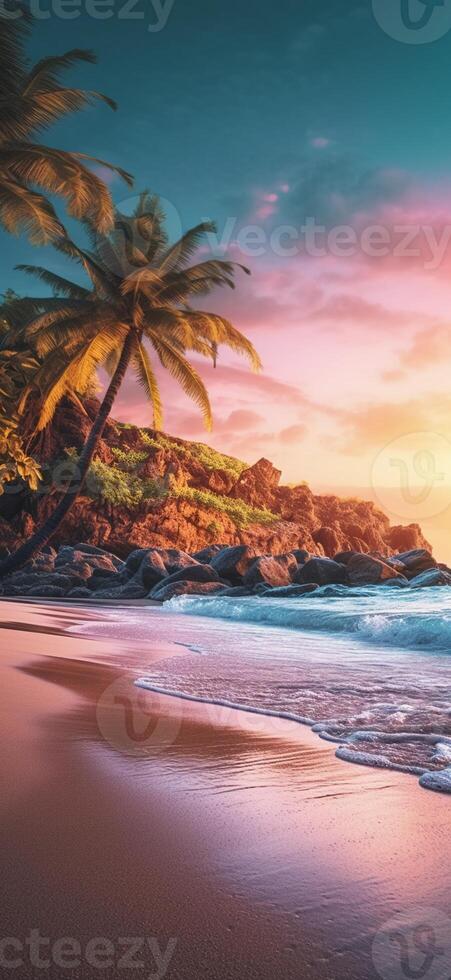 A stunningly realistic beach scene. photo