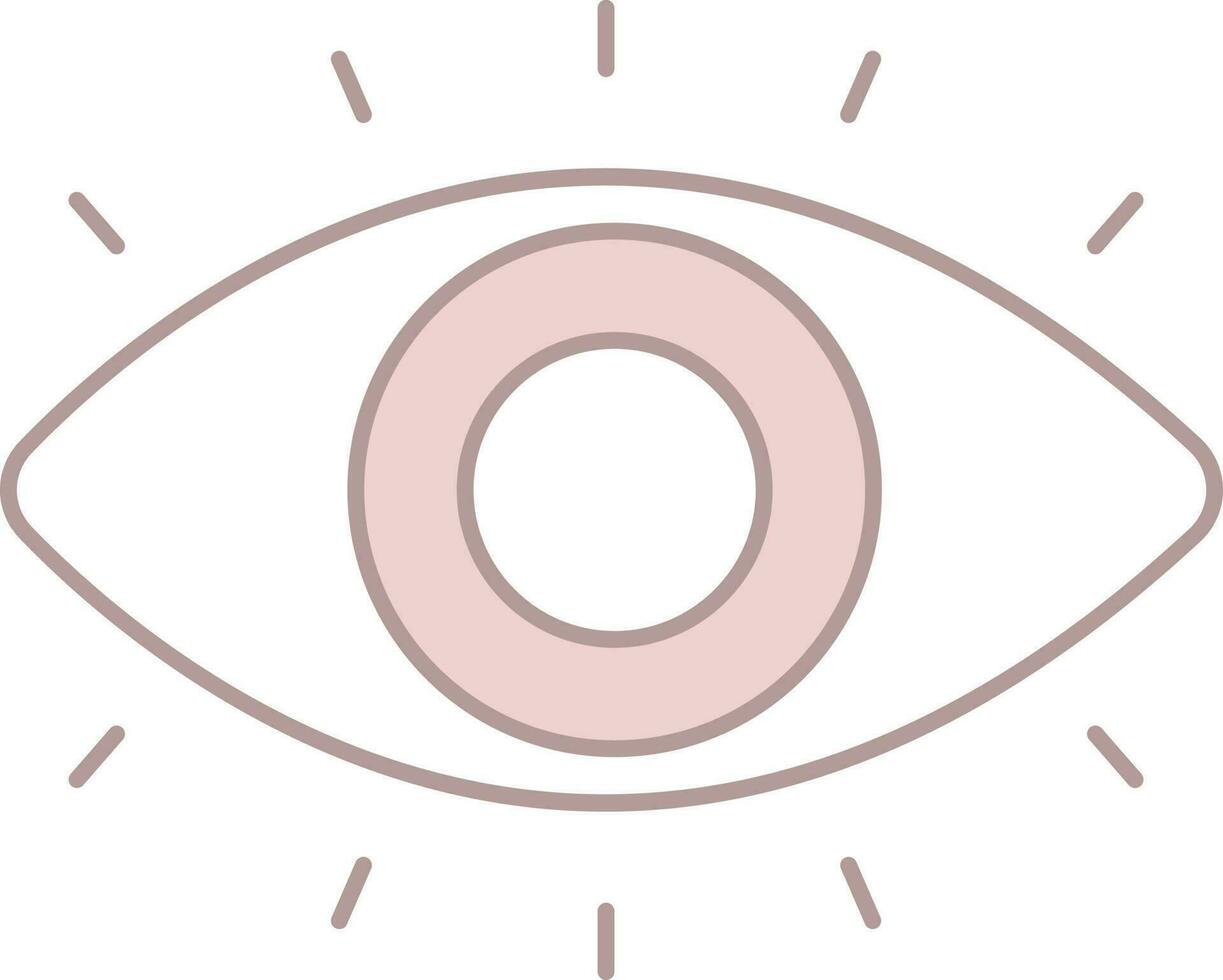 ilustración de ojo icono o símbolo en rosado y blanco color. vector