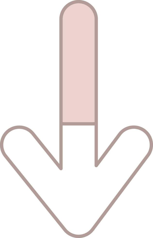 Isolated Down Arrow Icon In Pink And White Color. vector