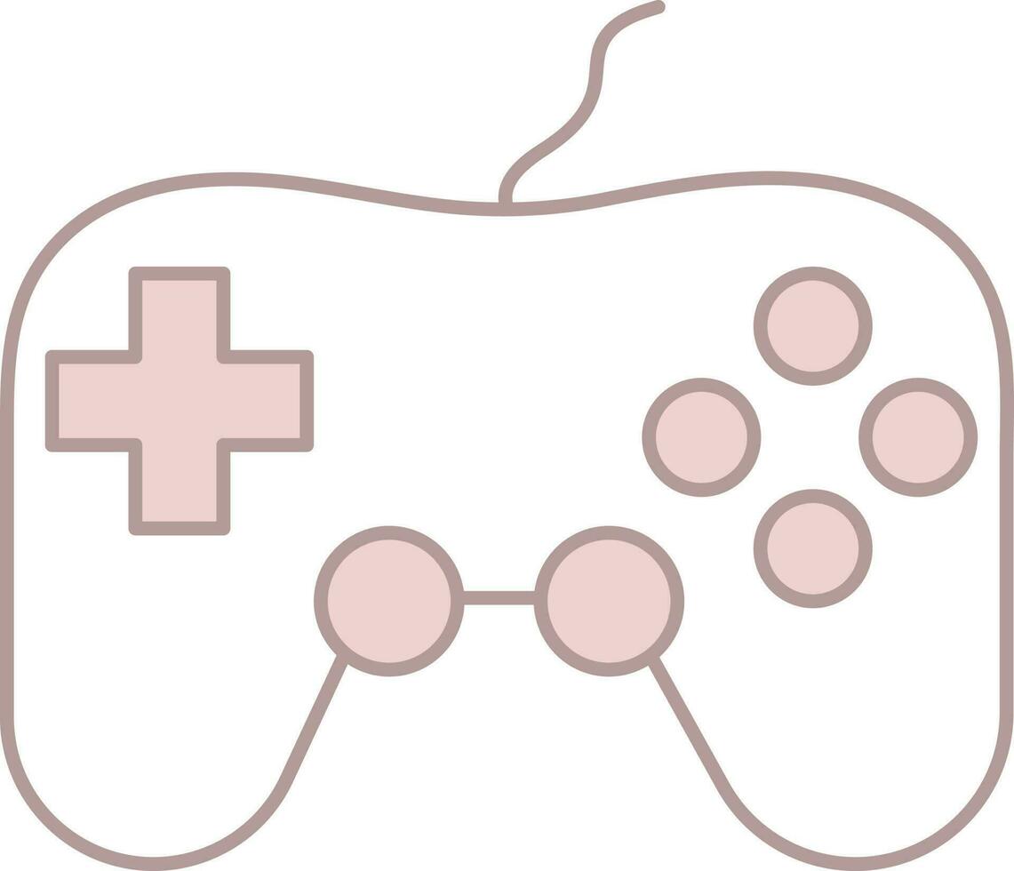 Isolated Gamepad Icon In Pink And White Color. vector