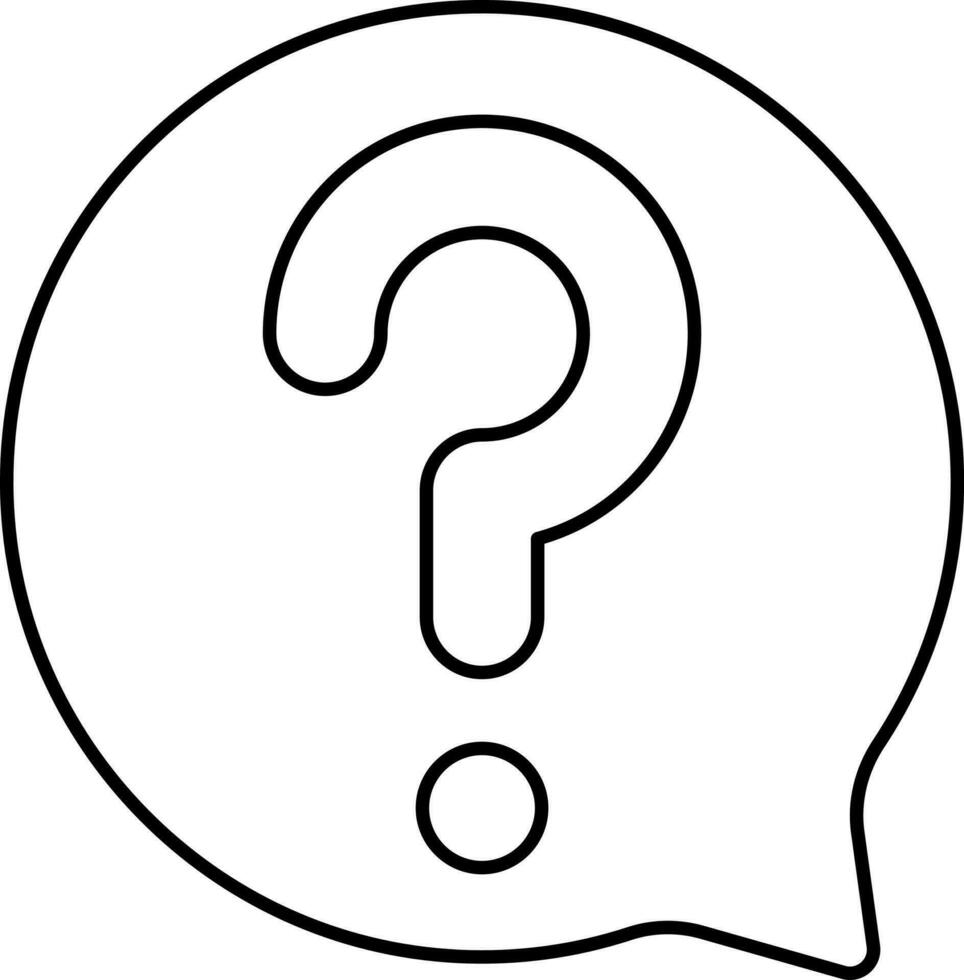 Thin Line Question Mark Chat Icon Or Symbol. vector