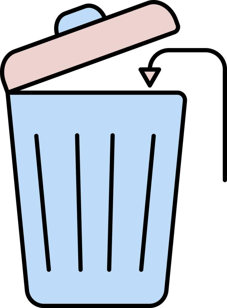 Isolated Dustbin Icon In Pink And Blue Color. vector