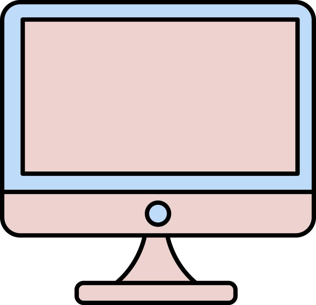 Isolated Computer Icon In Pink And Blue Color. vector