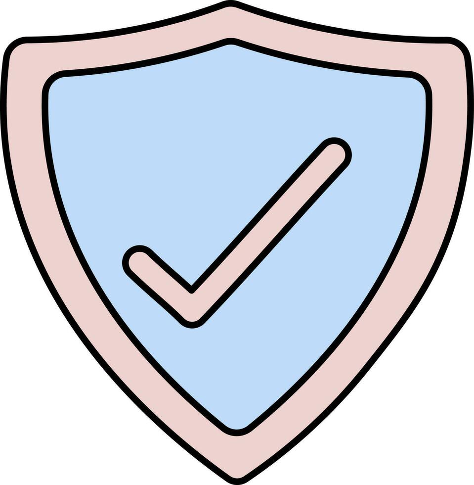 aislado aprobado proteger icono en rosado y azul color. vector