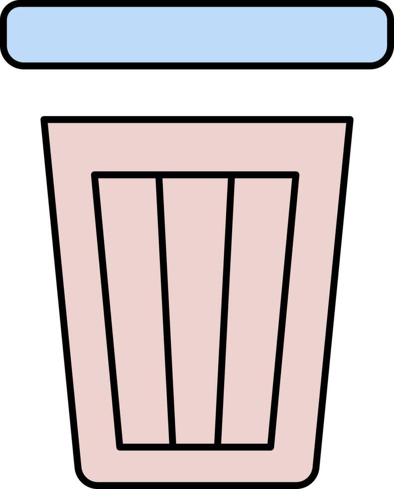 Isolated Dustbin Icon In Pink And Blue Color. vector