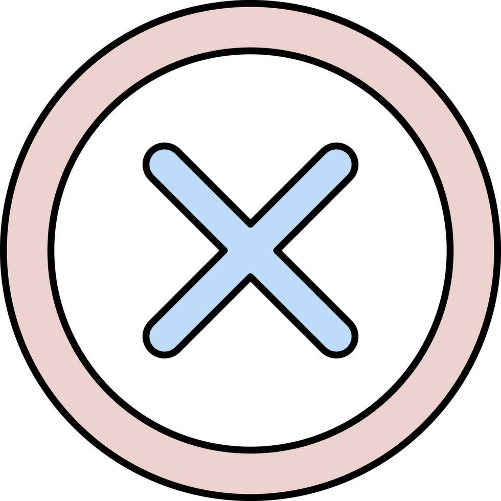 Cross Icon Or Symbol In Pink And Blue Color. vector