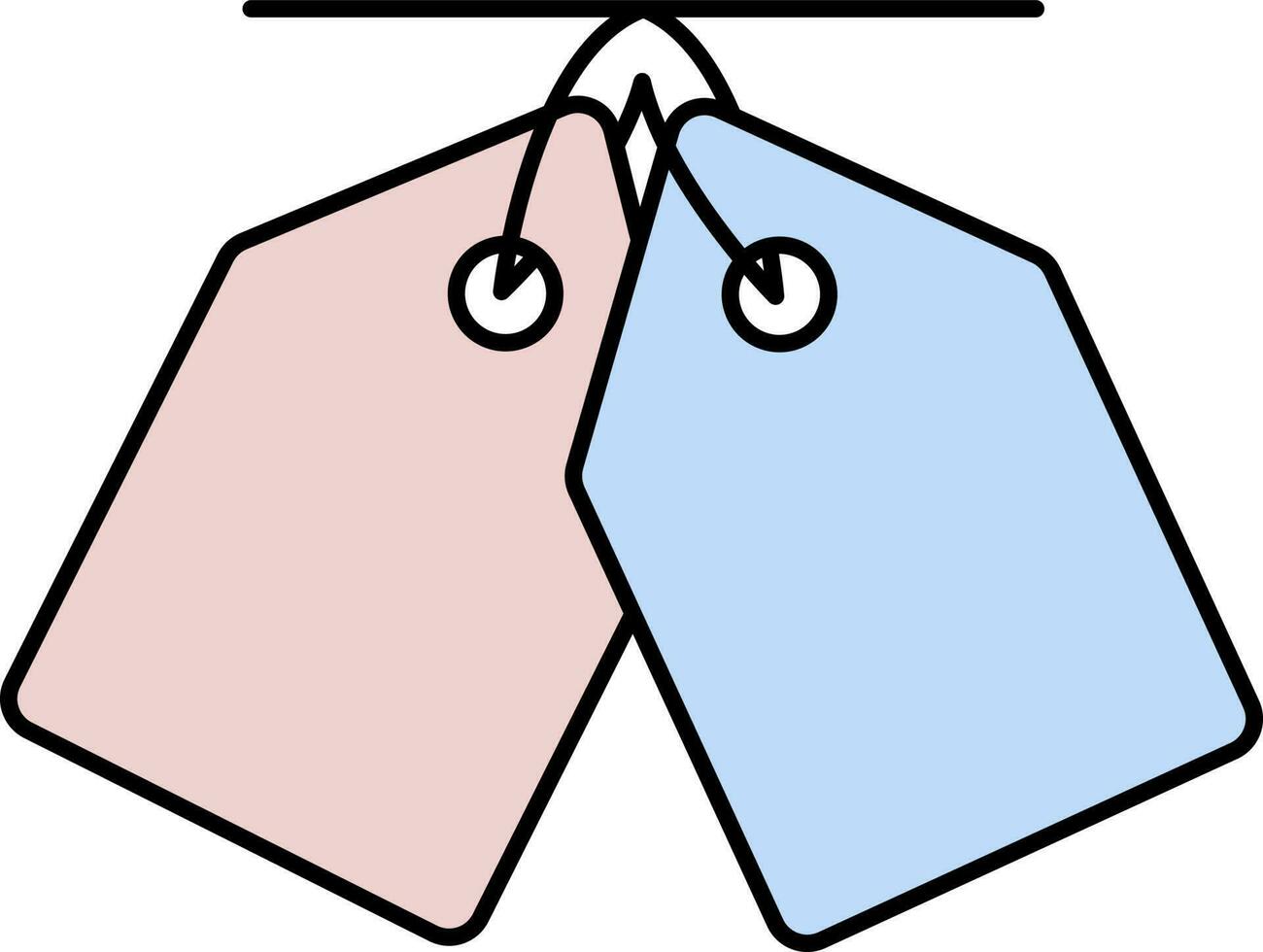 dos etiquetas icono o símbolo en rosado y azul color. vector