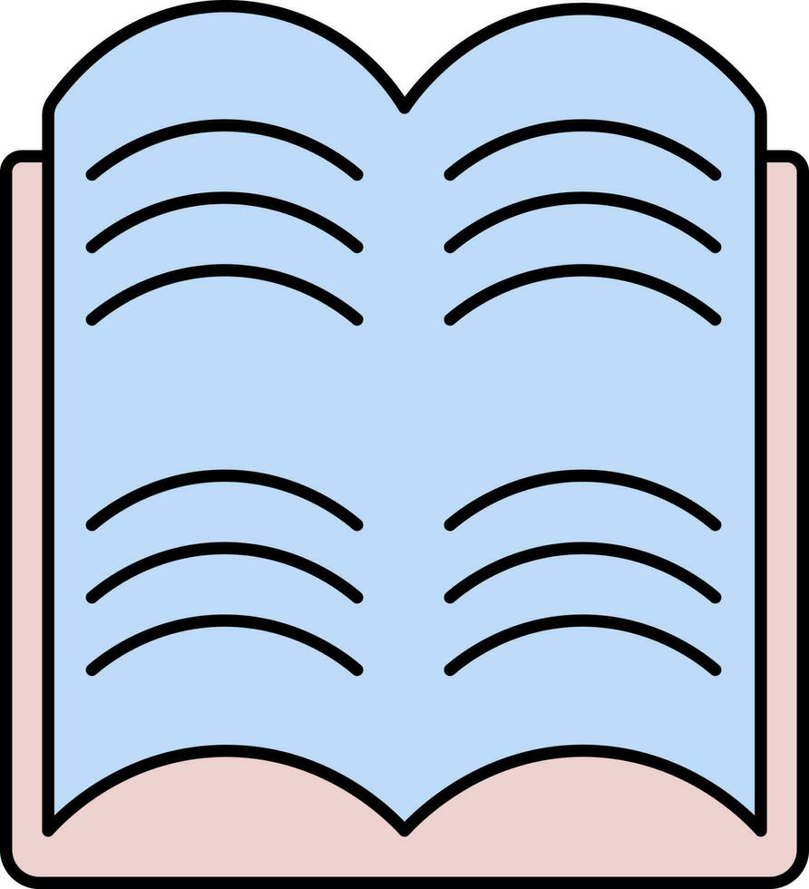 Pink And Blue Open Book Icon Or Symbol. vector