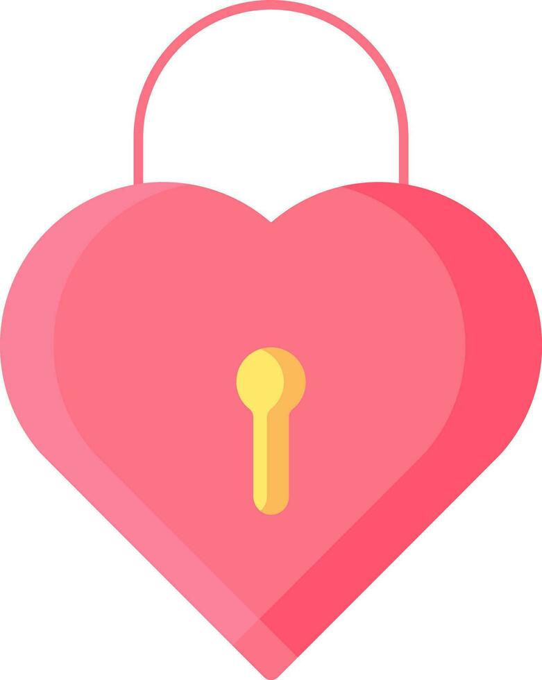 Isolated Heart Lock Icon in Flat Style. vector