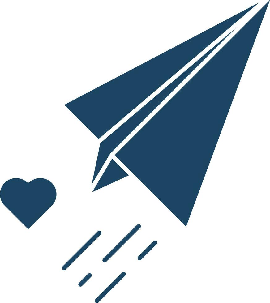 Blue Paper Plane Icon in Flat Style. vector