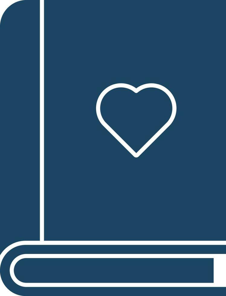 Illustration Of Love Book Icon in Flat Style. vector