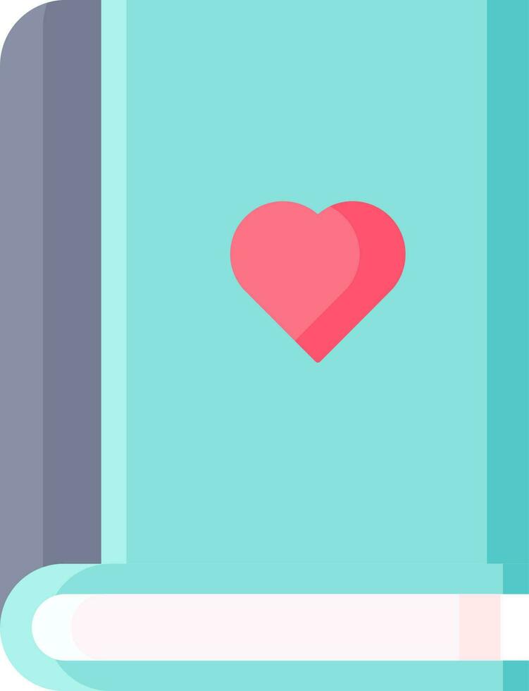 Illustration of Love Book Icon in Flat Style. vector