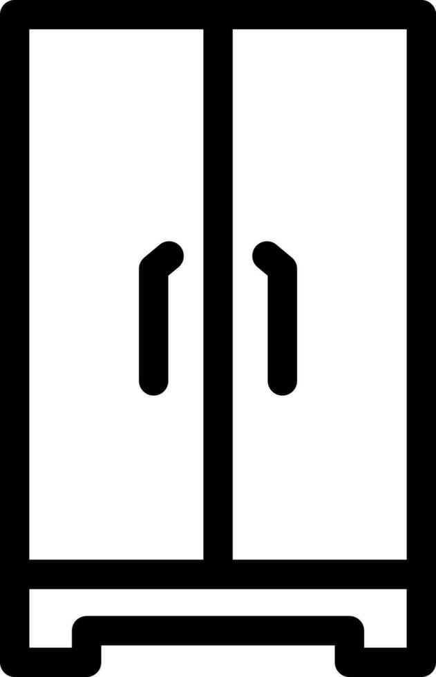 Illustration of Cupboard Icon in Line Art. vector