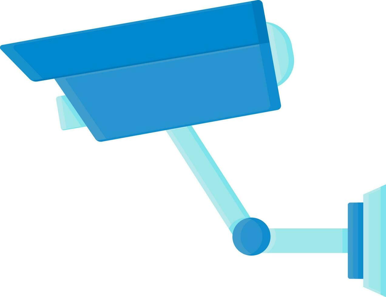 Surveillance Camera Icon In Blue Color. vector