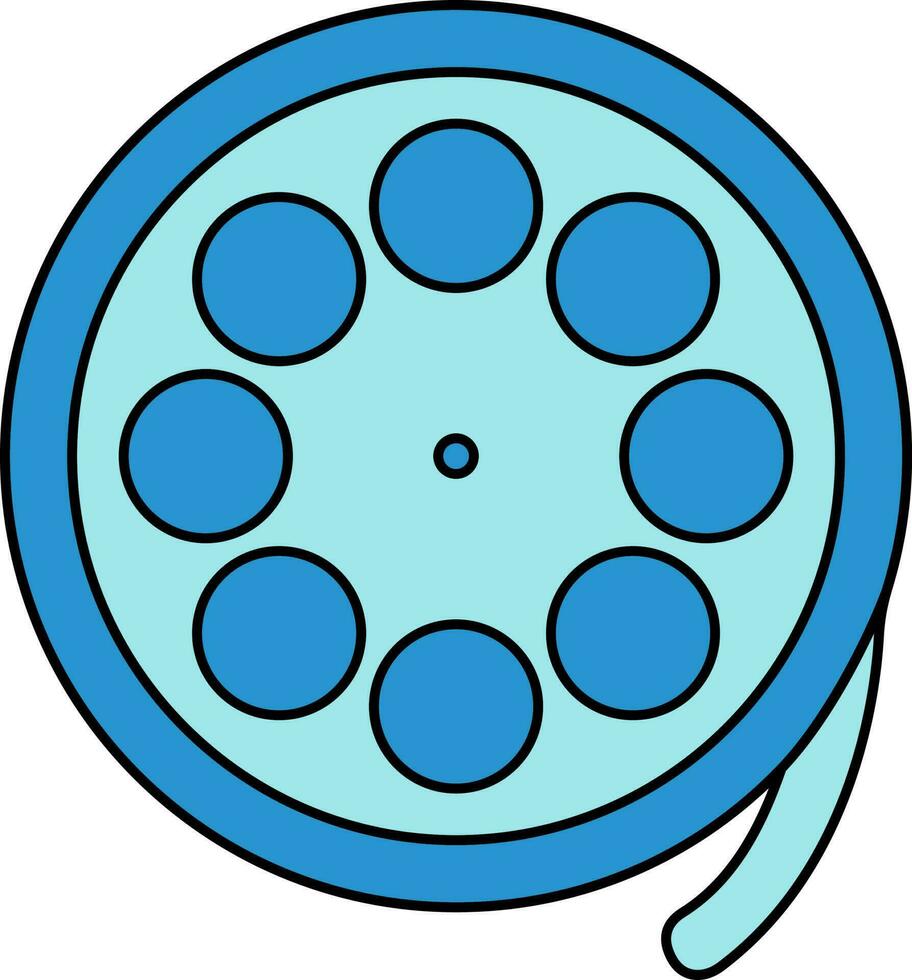 Film Reel Icon In Blue Color. vector