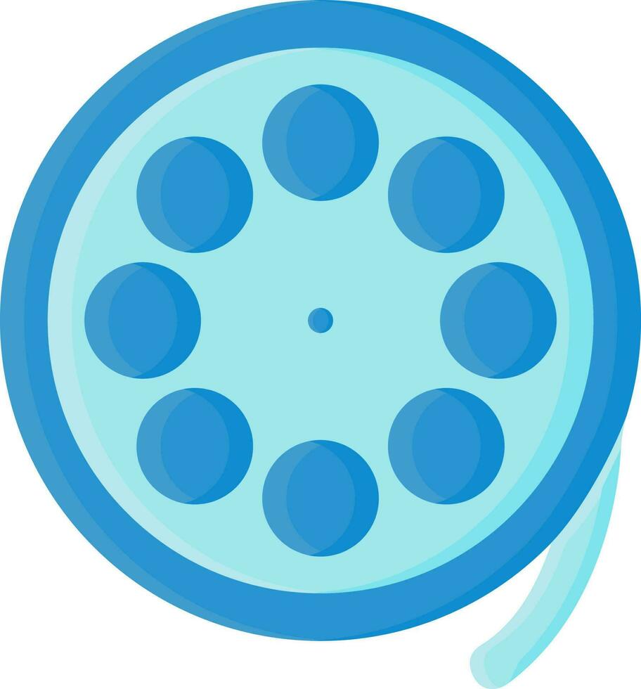 Film Reel Icon In Blue Color. vector