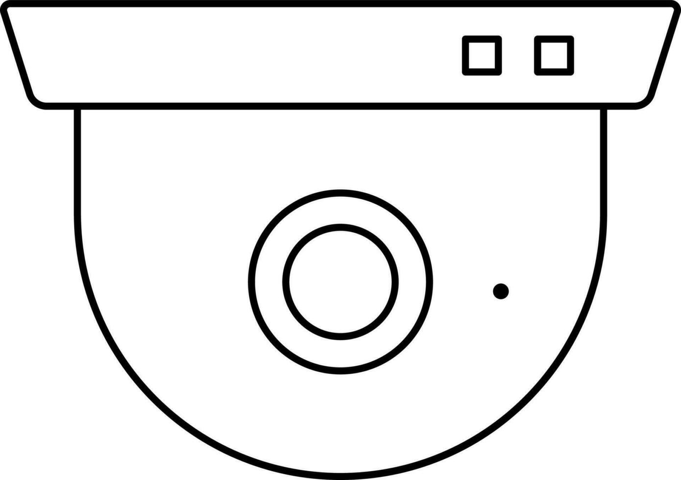 CCTV Camera Icon In Black Line Art. vector