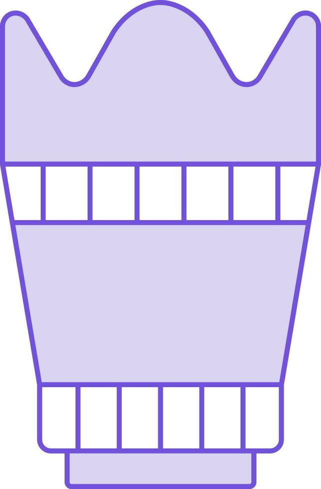 Hood Or Zoom Lens Icon In Purple And White Color. vector