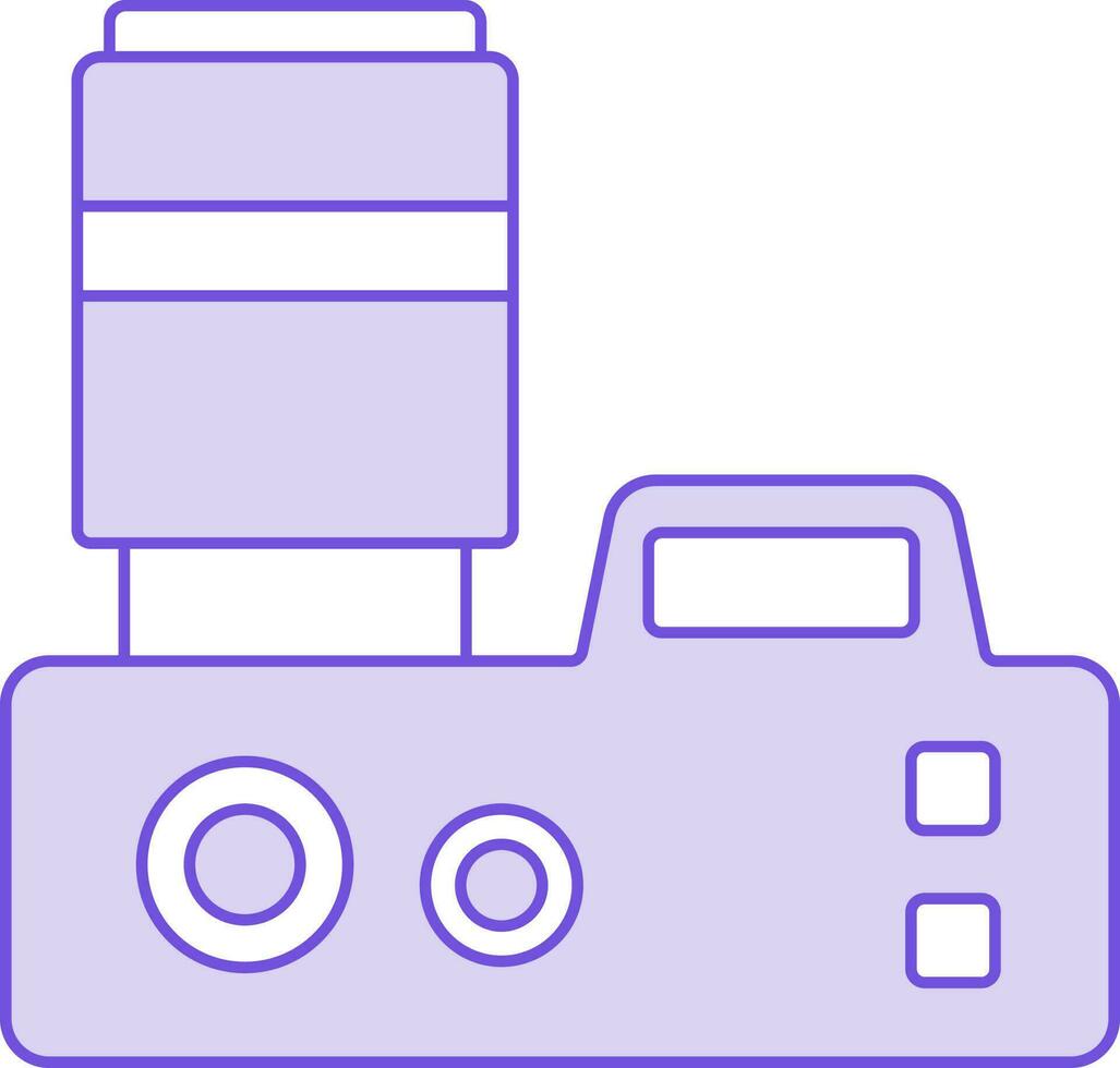 Illustration of Camera Icon In Purple And White Color. vector