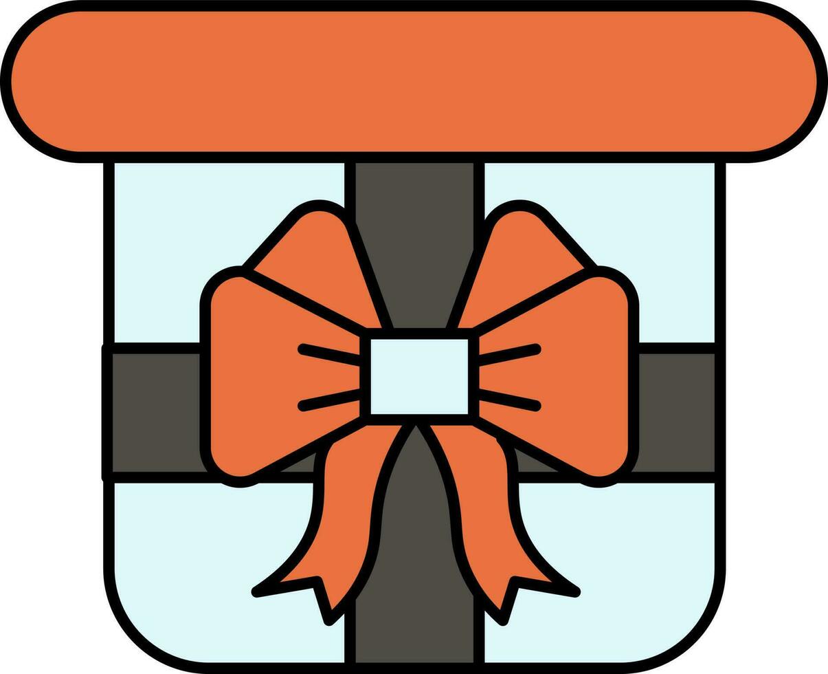 Colorful Gift Box Icon In Flat Style. vector