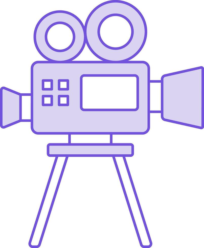 Video Camera Icon In Purple And White Color. vector