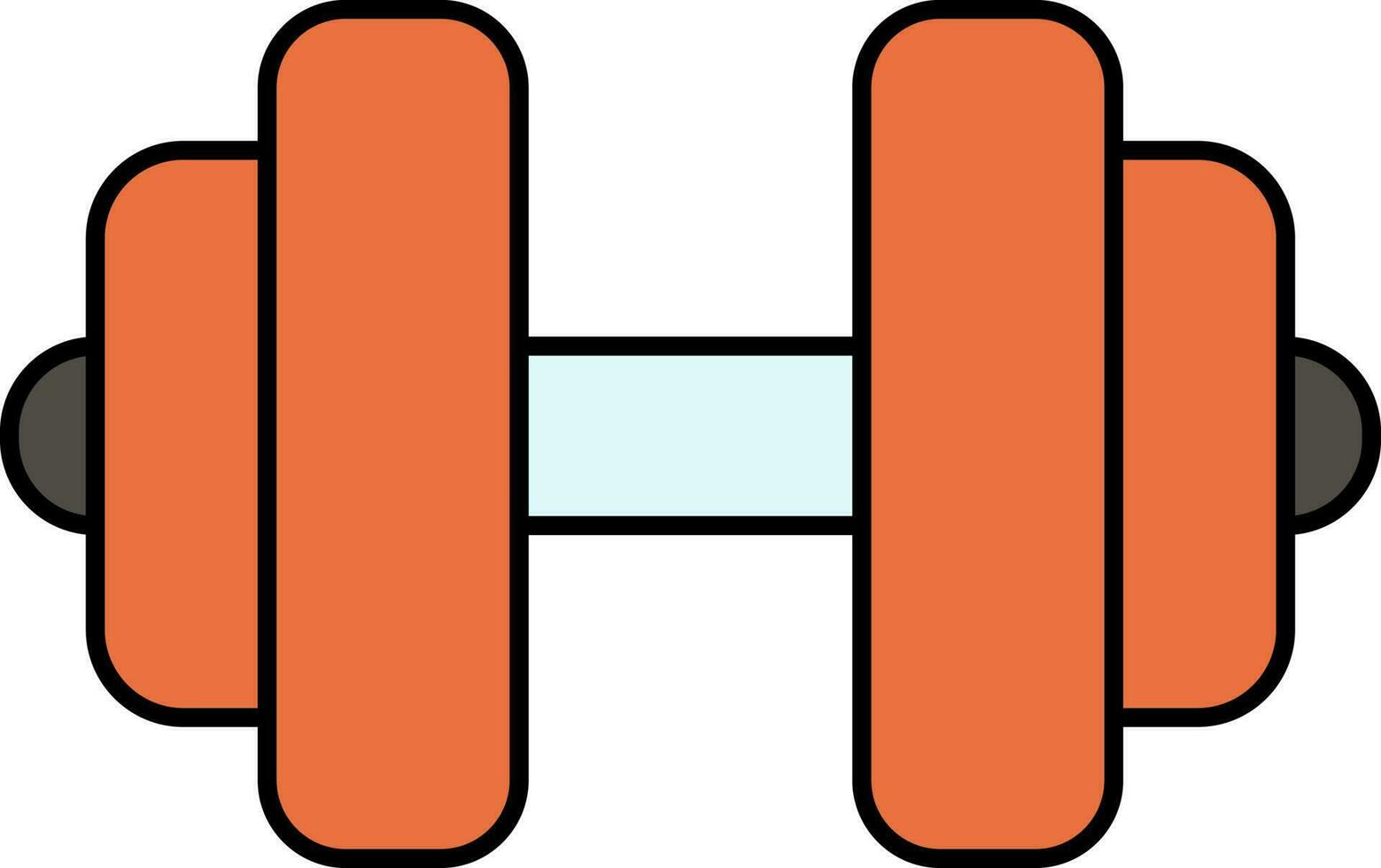 Colorful Dumbbell Icon In Flat Style. vector