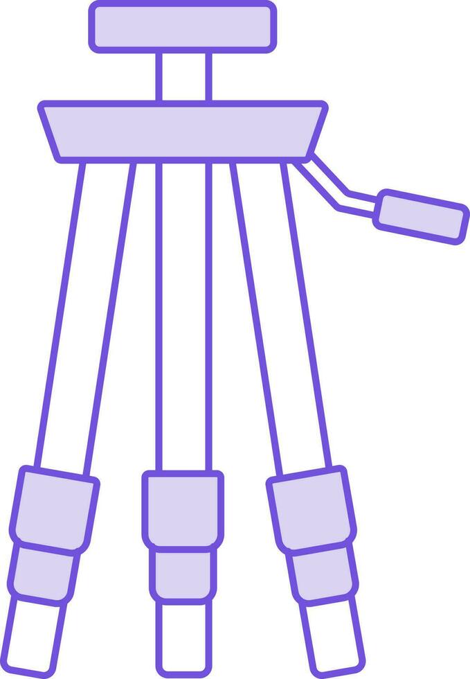 Tripod Icon In Purple And White Color. vector