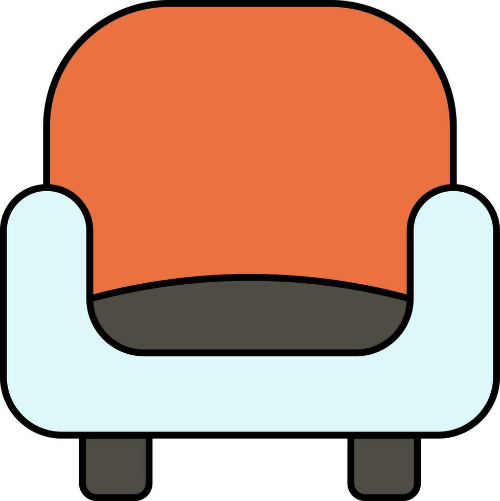 Colorful Sofa Icon In Flat Style. vector