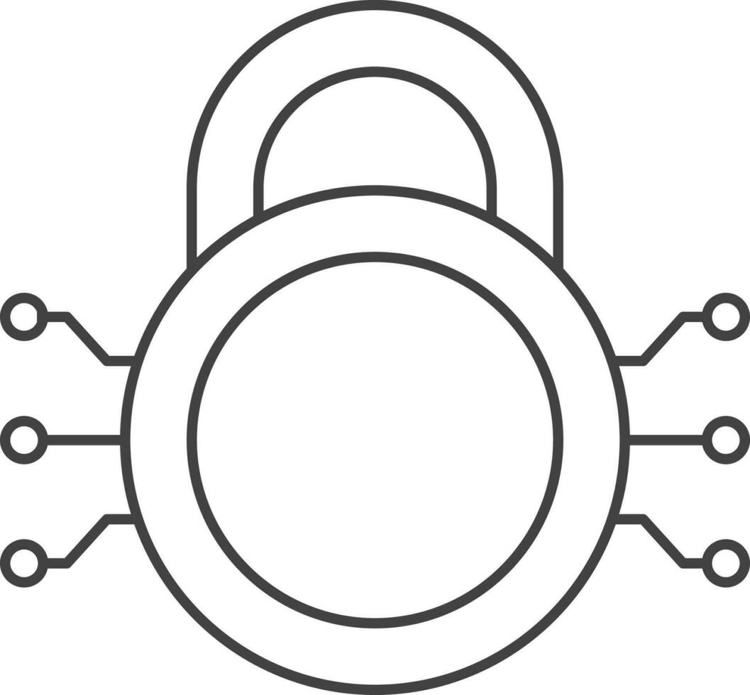 Cyber Security Icon Or Symbol In Line Art. vector