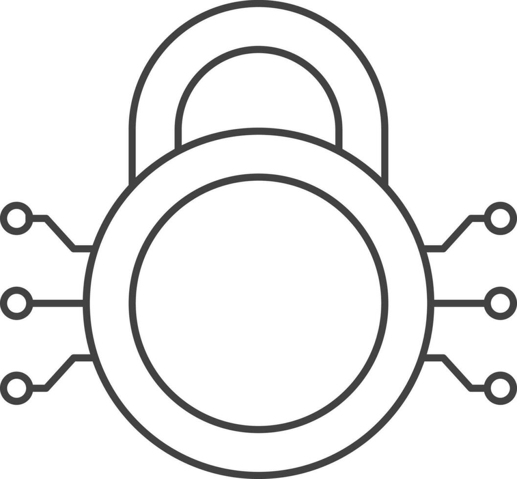 Cyber Security Icon Or Symbol In Line Art. vector