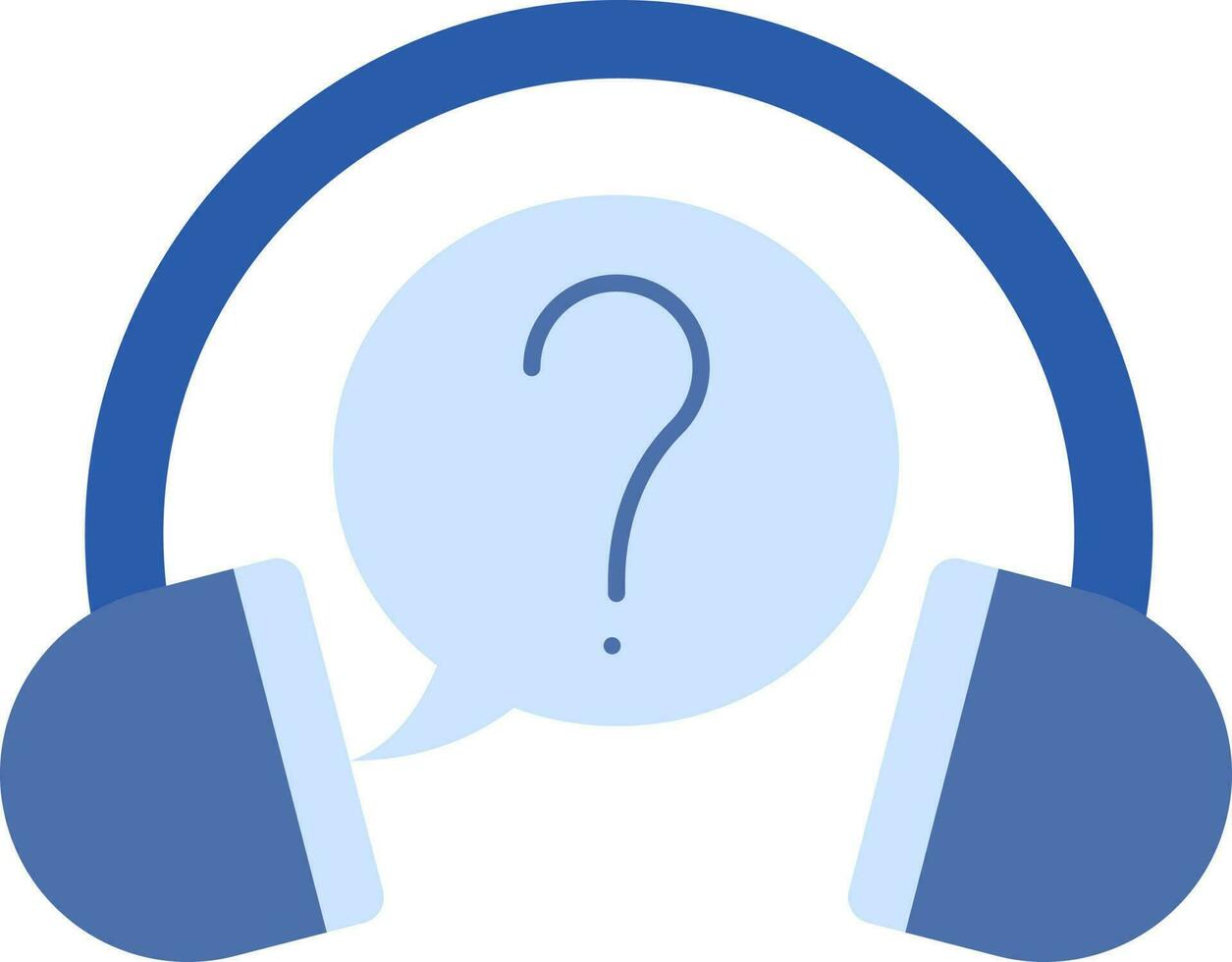 Ask Question With Headphone Icon In Blue Color. 24191936 Vector Art at