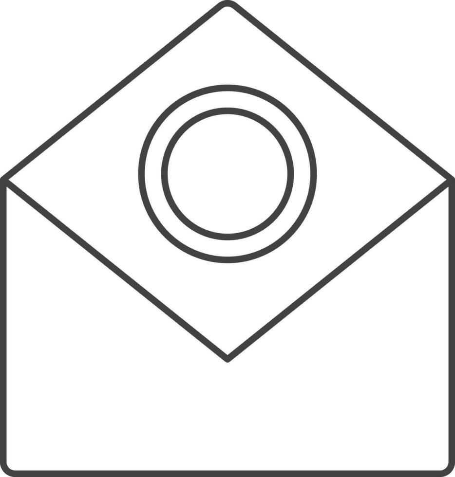 Stroke Style Money Envelope Icon Or Symbol. vector